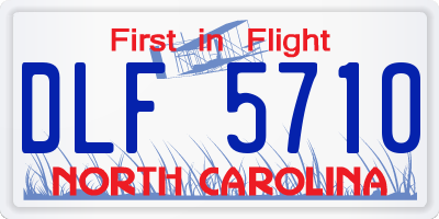 NC license plate DLF5710