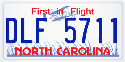 NC license plate DLF5711
