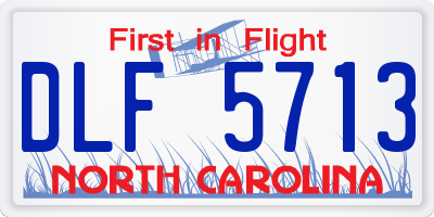 NC license plate DLF5713