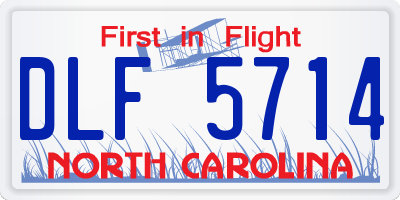 NC license plate DLF5714