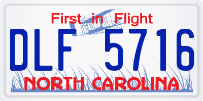 NC license plate DLF5716