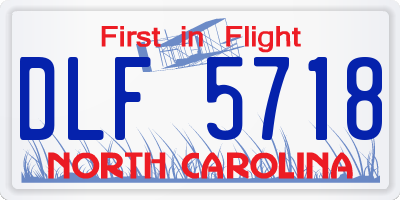 NC license plate DLF5718