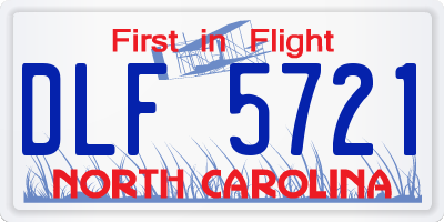 NC license plate DLF5721