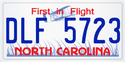 NC license plate DLF5723