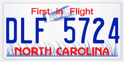 NC license plate DLF5724