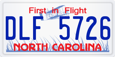 NC license plate DLF5726