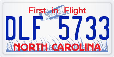 NC license plate DLF5733