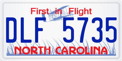 NC license plate DLF5735