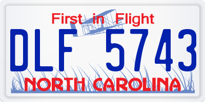 NC license plate DLF5743