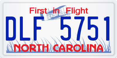 NC license plate DLF5751