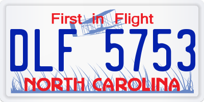 NC license plate DLF5753
