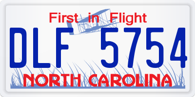 NC license plate DLF5754
