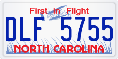 NC license plate DLF5755