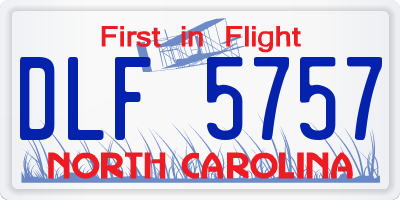 NC license plate DLF5757