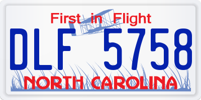 NC license plate DLF5758