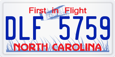 NC license plate DLF5759