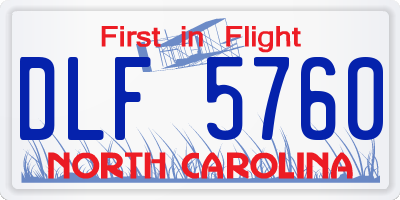 NC license plate DLF5760
