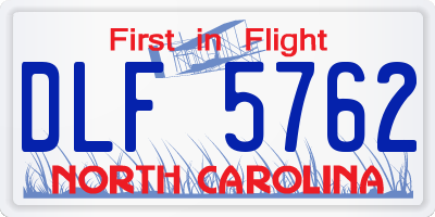 NC license plate DLF5762