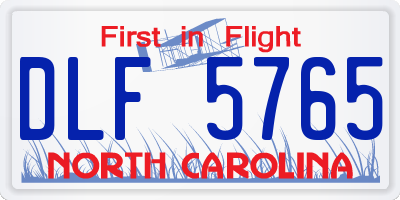 NC license plate DLF5765