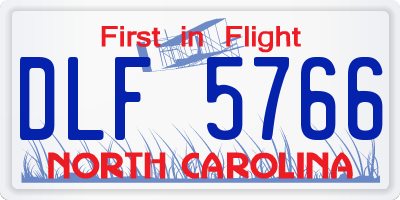 NC license plate DLF5766
