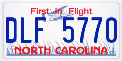 NC license plate DLF5770