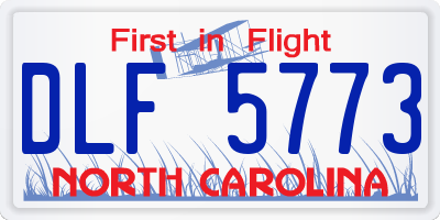 NC license plate DLF5773