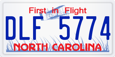 NC license plate DLF5774
