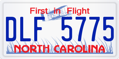 NC license plate DLF5775