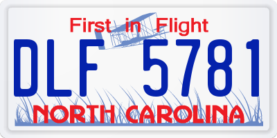 NC license plate DLF5781