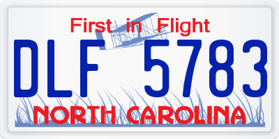 NC license plate DLF5783