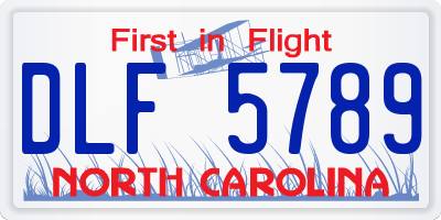 NC license plate DLF5789