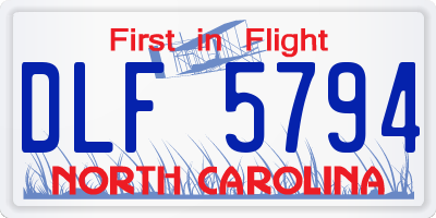NC license plate DLF5794
