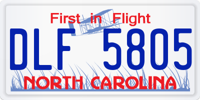 NC license plate DLF5805