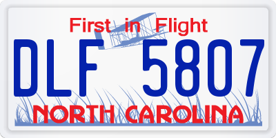 NC license plate DLF5807