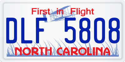 NC license plate DLF5808