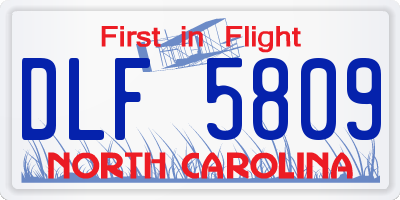 NC license plate DLF5809