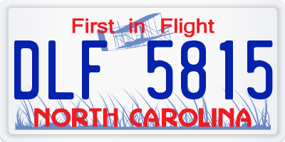 NC license plate DLF5815
