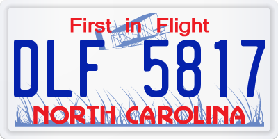 NC license plate DLF5817