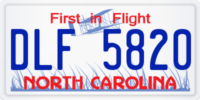 NC license plate DLF5820