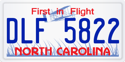 NC license plate DLF5822