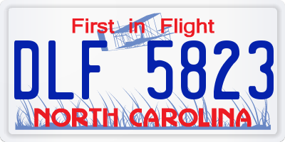 NC license plate DLF5823