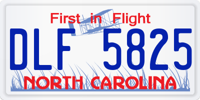 NC license plate DLF5825