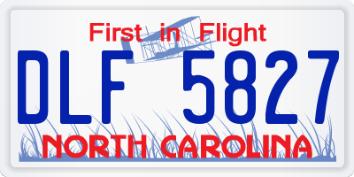 NC license plate DLF5827