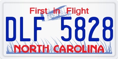 NC license plate DLF5828