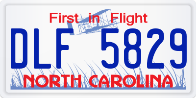 NC license plate DLF5829