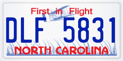 NC license plate DLF5831