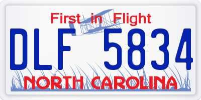 NC license plate DLF5834