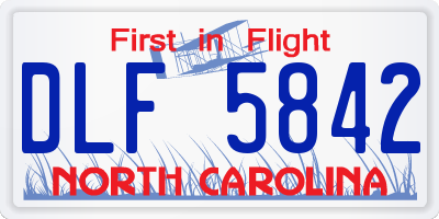 NC license plate DLF5842