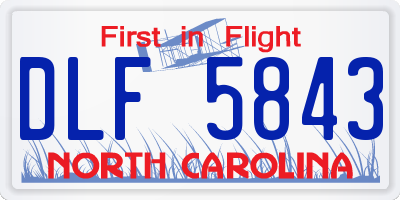 NC license plate DLF5843