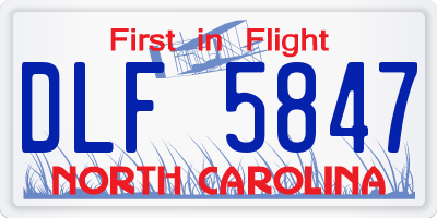 NC license plate DLF5847